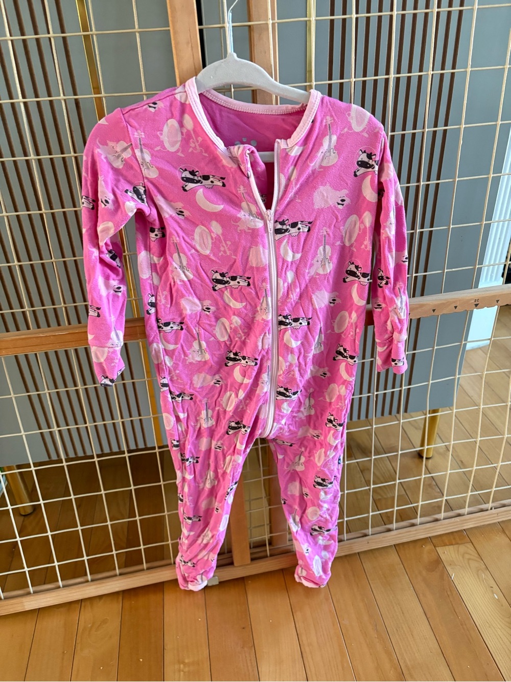Kickee Pants Pink Cow & Moon Footed One-Piece 🐮🌙